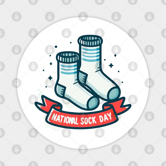 national sock day Magnet by artoriaa